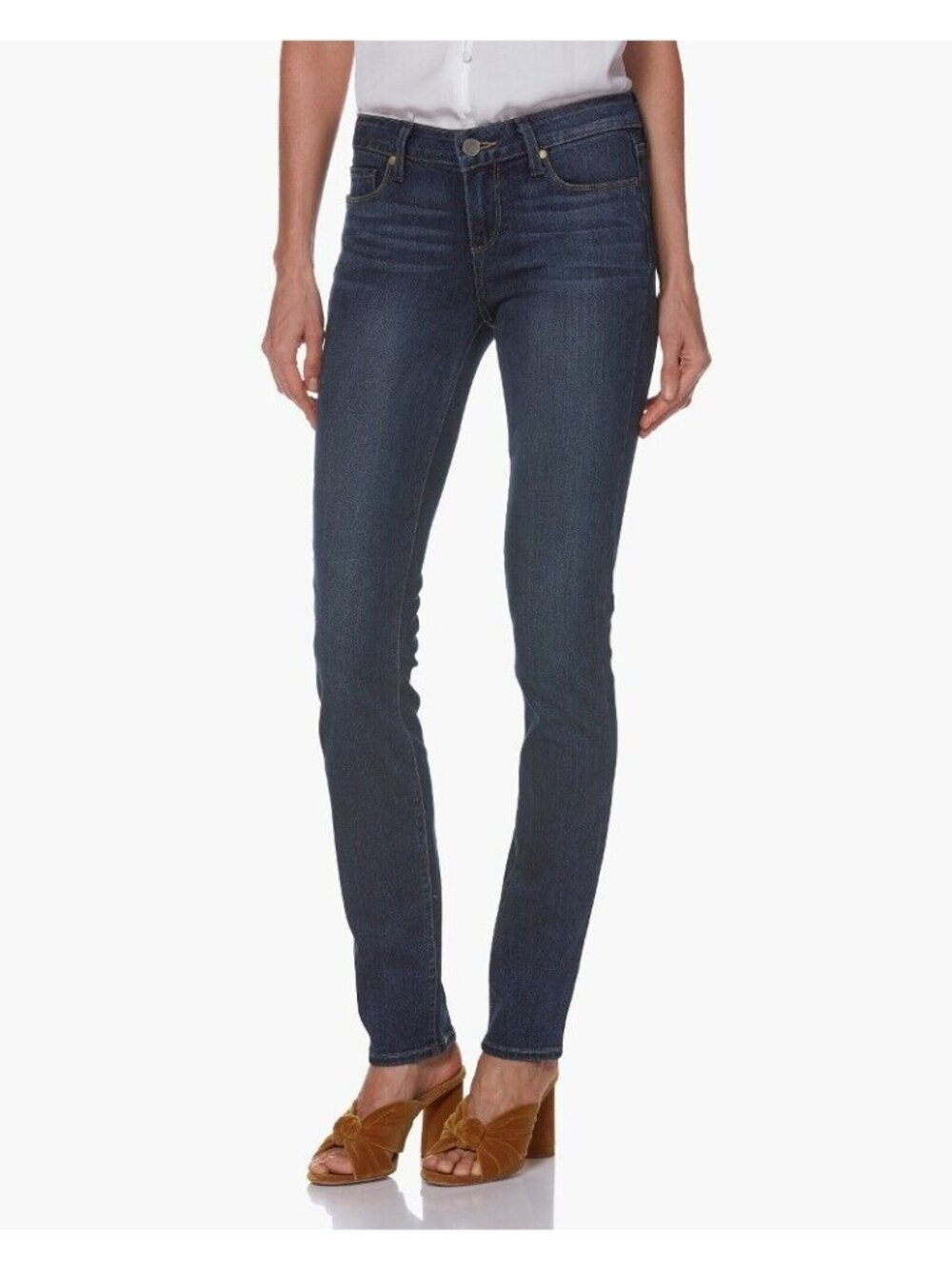 Paige Womens Skyline Skinny Mid Rise Jeans Brentyn Blue Size 26